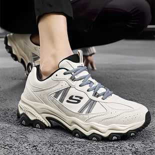 斯凯奇户外2026年秋冬季款云谷男鞋复古老爹鞋登山徒步运动跑步鞋