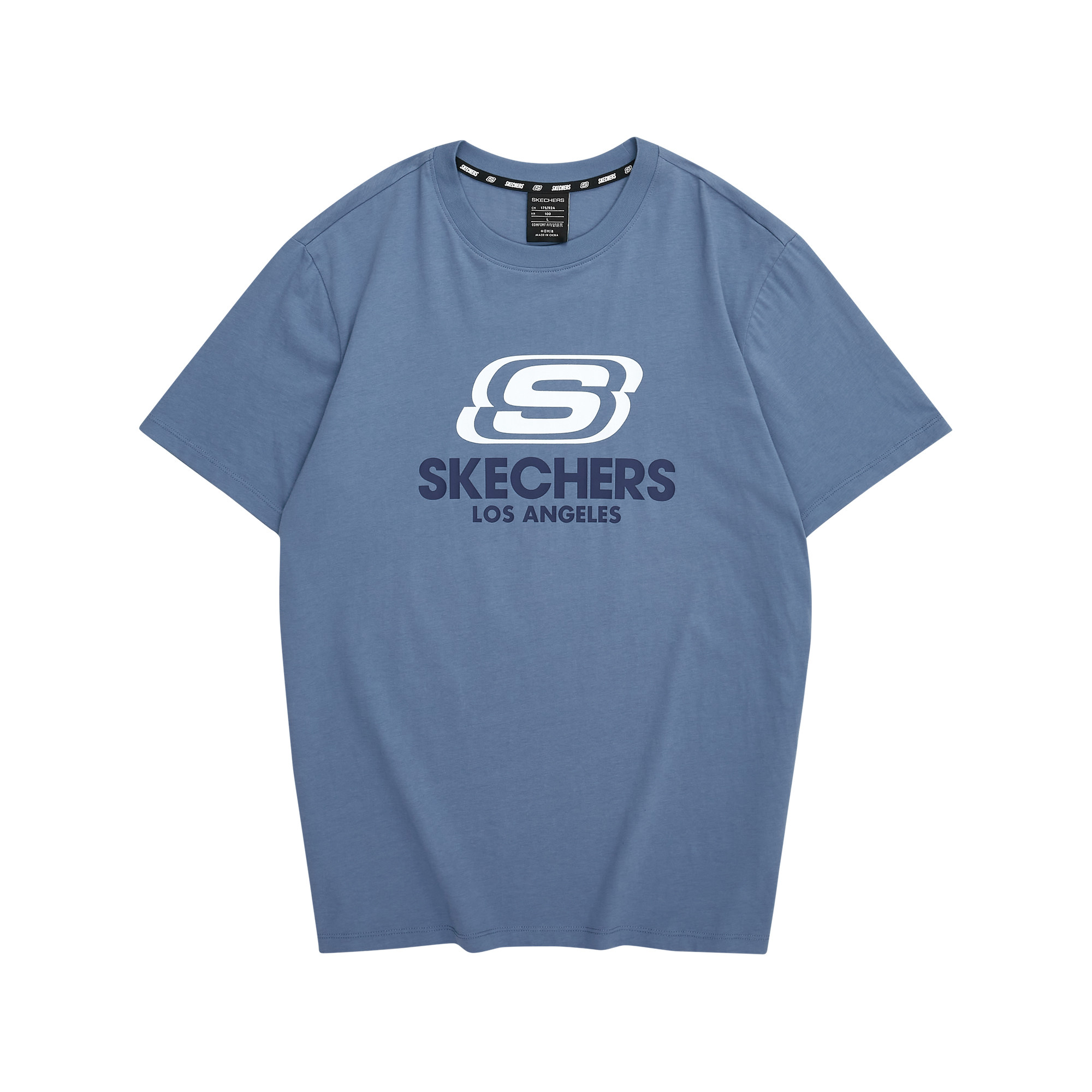 Skechers斯凯奇短袖男女春夏季新款白色情侣速干运动潮流圆领T恤