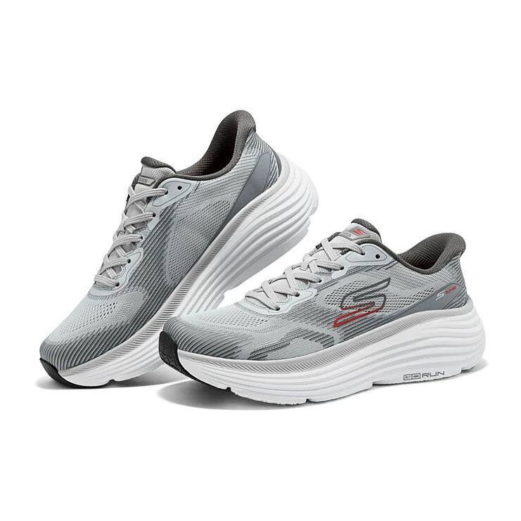 Skechers斯凯奇跑步鞋春季新款男鞋厚底缓震跑鞋透气网面运动鞋