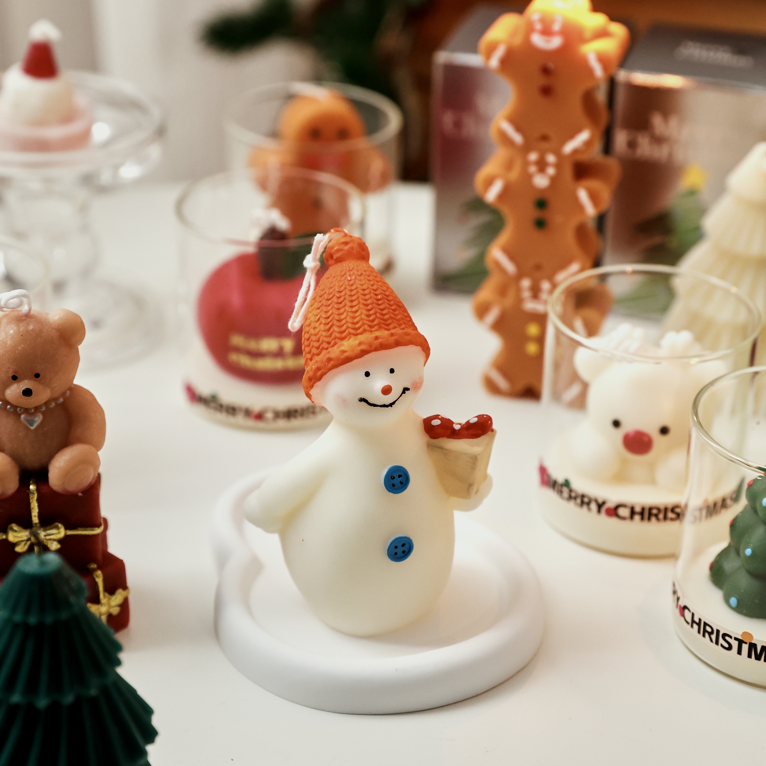 盐岛时光 圣诞节雪人香薰蜡烛 ins小众伴手礼氛围感装饰摆件礼物