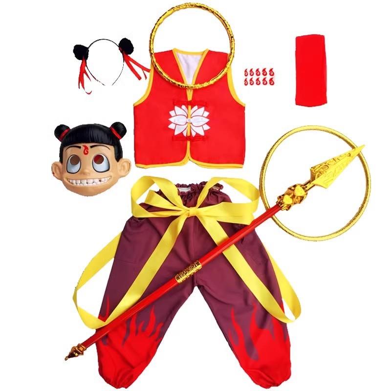 六一娜扎同款衣服哪吒之魔童降世演出服哪咤儿童动漫角色扮演套装