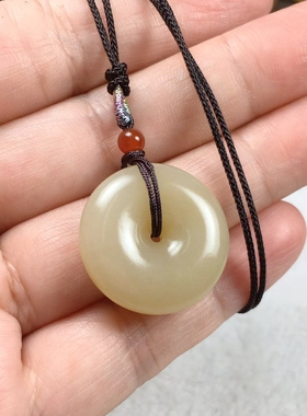 和田玉平安扣吊坠全新包邮