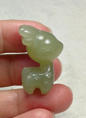 和田玉梅花鹿吊坠项链一物一图