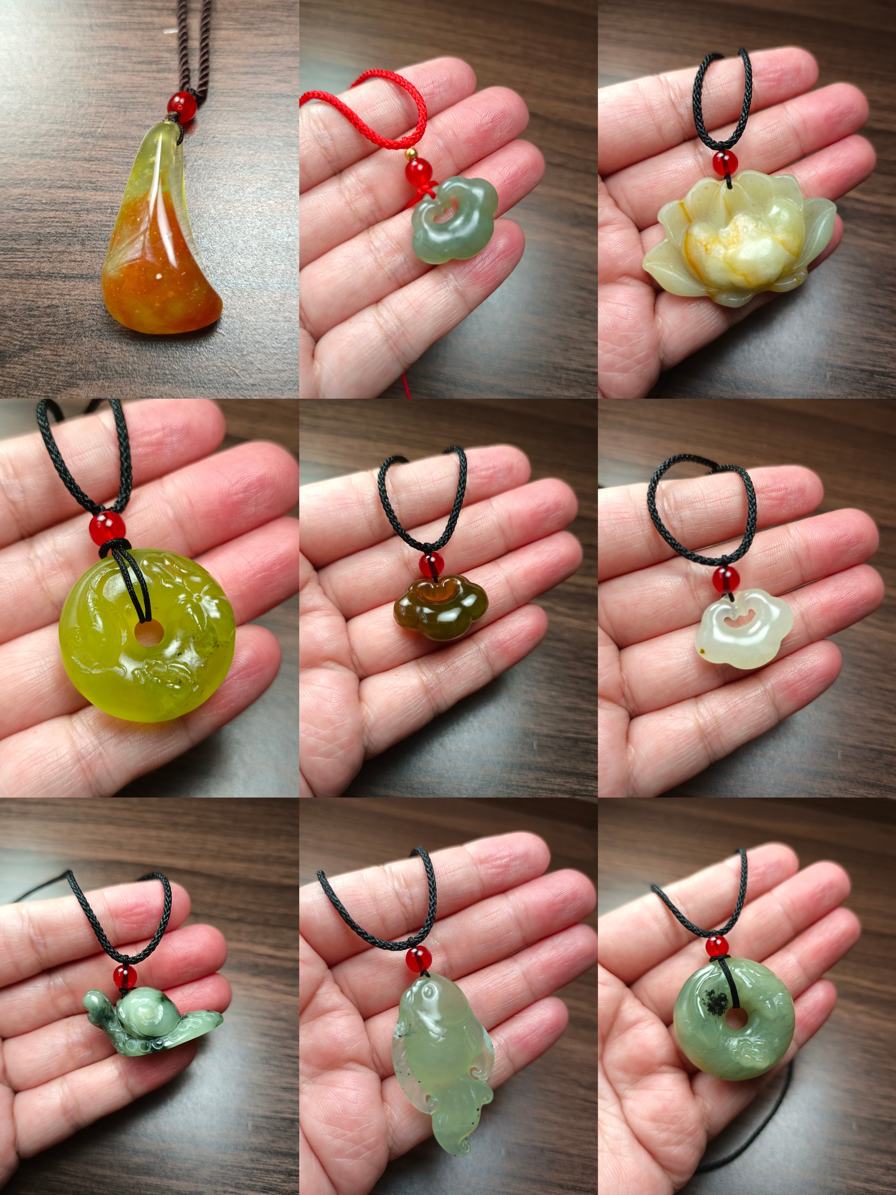 天然岫玉吊坠小件挂坠平安扣祥云锁金鱼莲花天青冻原石一物一图