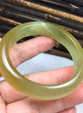 岫玉手镯冰皎皎正圈52口一物一图