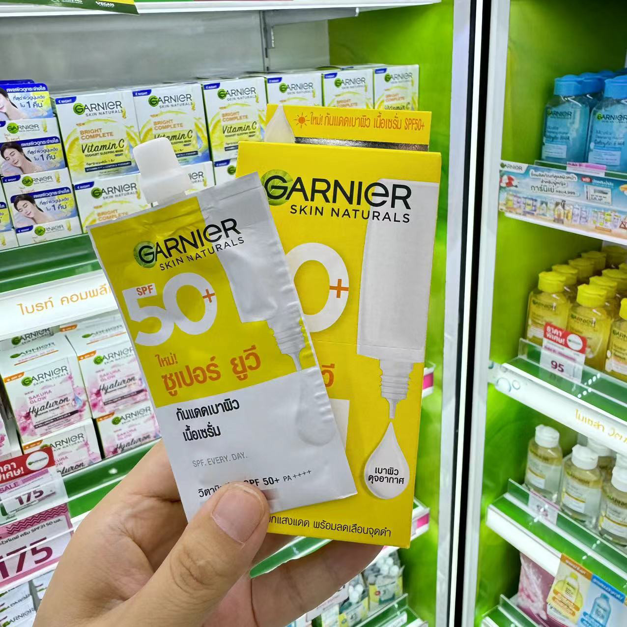 泰国原装正品化妆品代购garnier卡尼尔面部防晒面霜日霜SPF50+