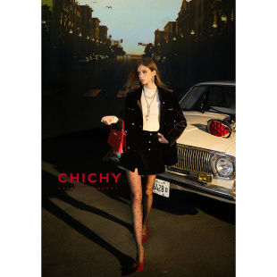 高级感套装 两件套女25秋冬新款 千金小香风丝绒外套短裤 CHICHY法式