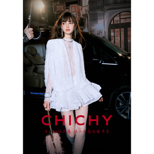 女25年秋季 主題款 CHICHY大小姐連衣裙蕾絲套裝 禮服三件套 新款