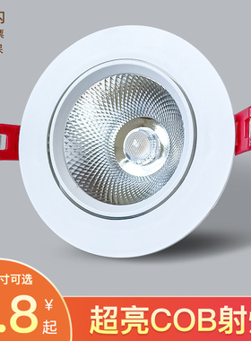 射灯LED天花灯嵌入式超亮COB家用孔灯筒灯5W7W12W20W30W商用聚光