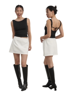 A DoOr 露背绑带收腰背心Isa欧美夏季百搭高弹短款宽肩带
