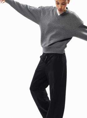 A DoOr V领宽松空气棉长袖卫衣不加绒Stella可叠穿柔软高弹