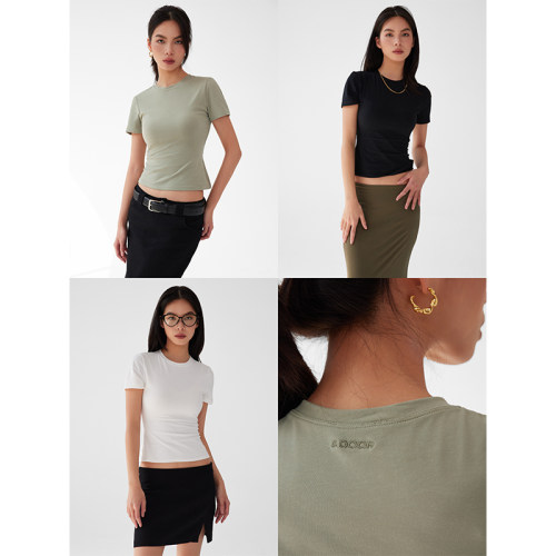 4色沙漏型收腰基础打底短袖