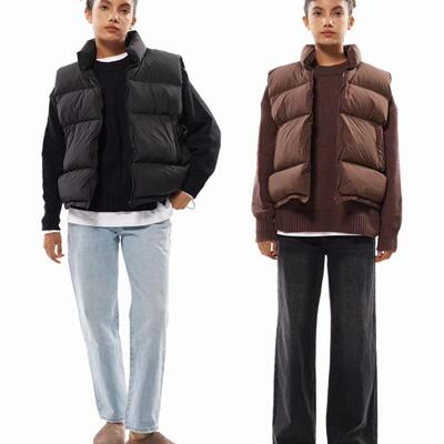 2色90白鸭绒男女同款羽绒背心