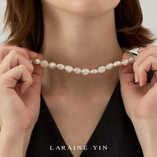 LARAINE YIN小众复古异形巴洛克淡水珍珠项链轻奢百搭锁骨链百搭