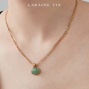 锁骨链 复古百搭绿色吊坠项链小众法式 LARAINE YIN新款