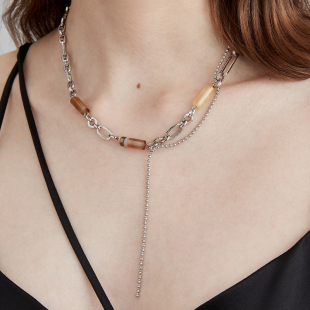 原创高级感锁骨链项链拼接颈链潮小众情侣甜酷风ins 买3免1