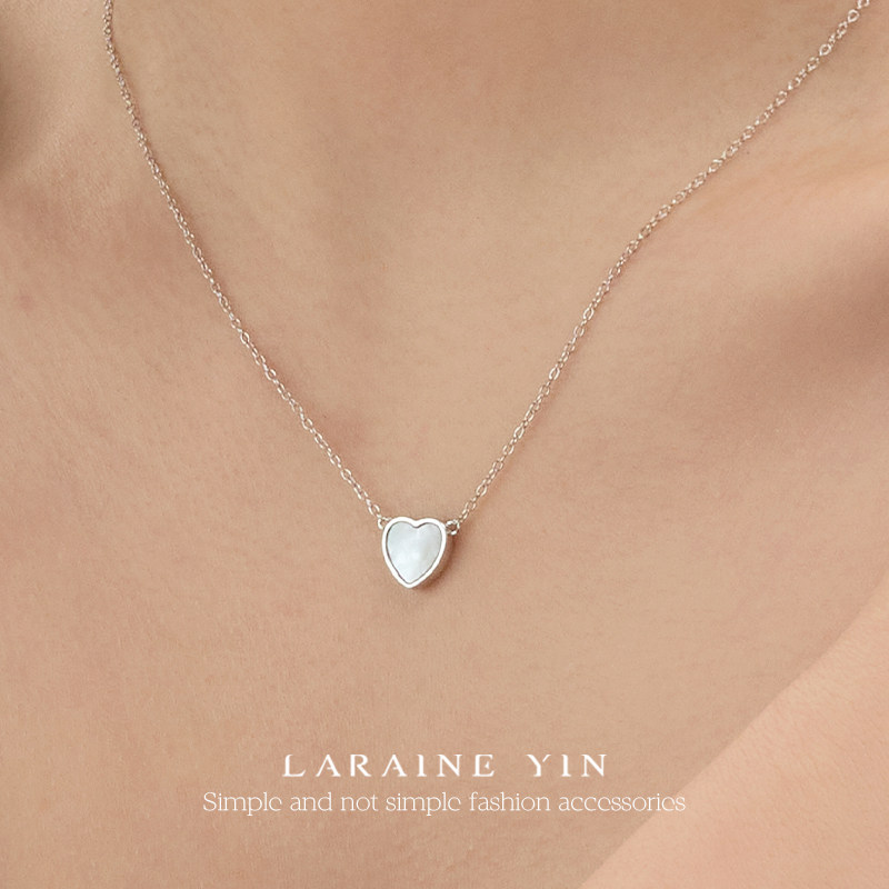 925纯银爱心项链女2024年新款轻奢贝壳锁骨链小众设计高级感颈链,饰品/流行首饰/时尚饰品新,项链,淘宝优惠券,粉丝福利购,淘宝优惠卷