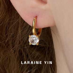 LARAINE 小耳钉ins YIN闪钻耳环小众设计耳扣轻奢百搭耳饰个性
