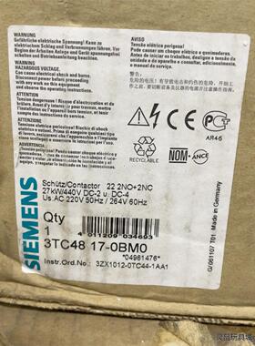 西门子接触器 3TC4817-0BM0 全新正品洁川议价