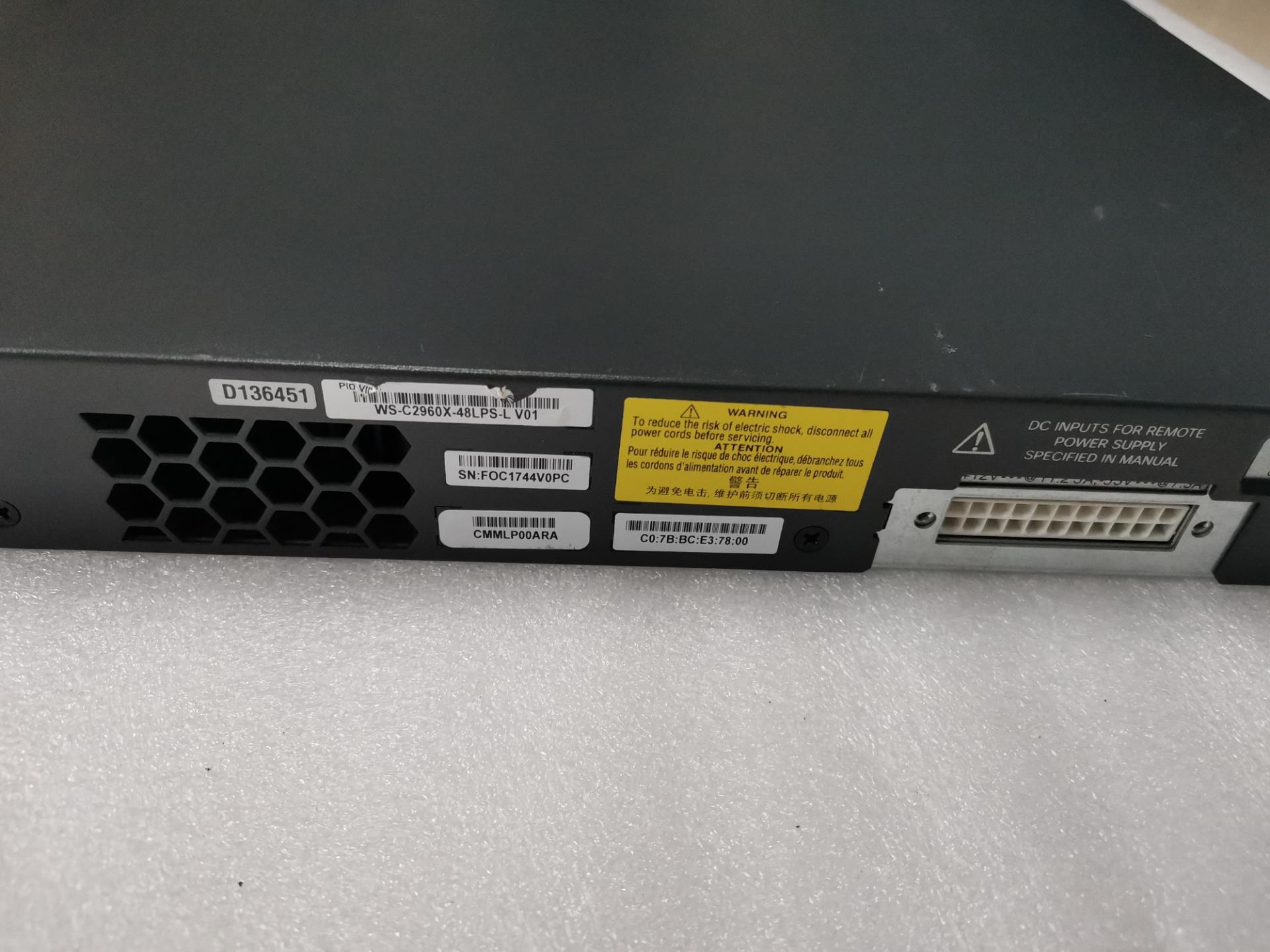 思科/CISCO WS-C2960X-48LPS-L 48口洁川议价