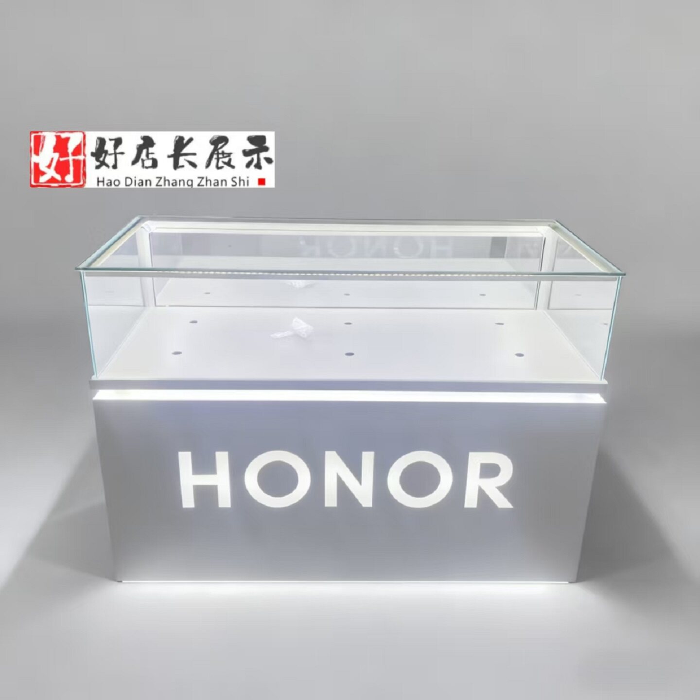 新款荣耀4.0手机体验店玻璃柜台荣耀4.0玻璃封闭式手机柜台销售柜
