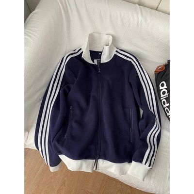 夹克女款杠撞色条纹卫衣运动