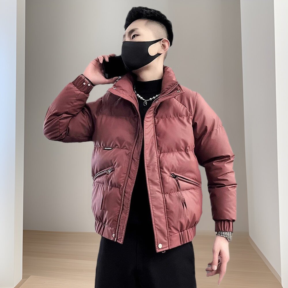 羽绒痞帅新款男士男加厚外套棉服冬装2024高级感潮牌立领棉袄冬季