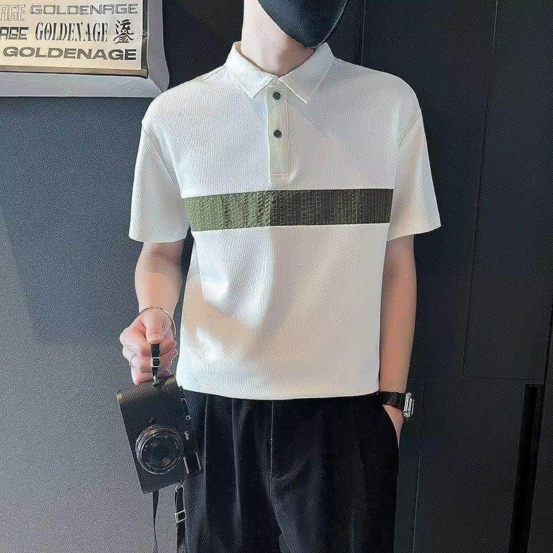 夏季衬衫男短袖翻领外贸轻熟衫男装T恤痞帅新款Polo潮流风感男款