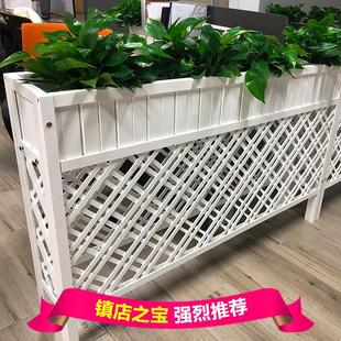 白色餐厅卡座隔断花架餐饮围栏工厂办公室过道屏风矮墙绿植架装饰