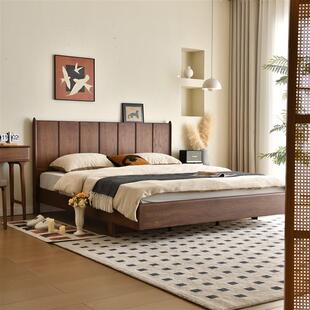 北美白蜡木简约2*2.2米中式中古风床双人床主卧婚床实木床大床