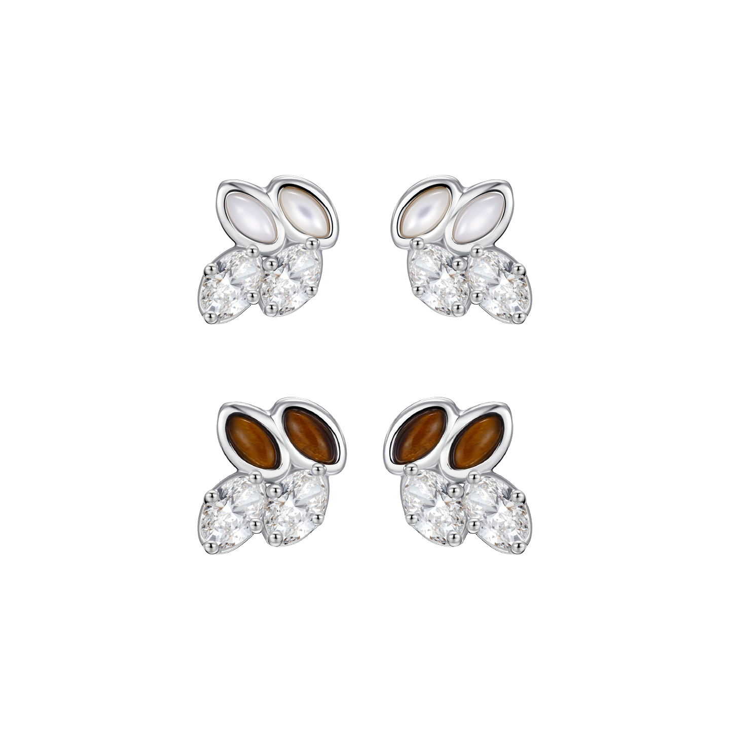 TOGGLER镶钻通勤引号贝壳耳钉