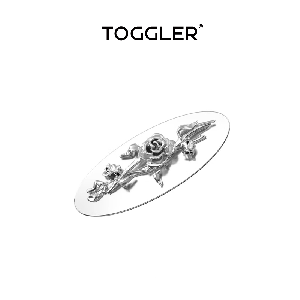 浮雕玫瑰椭圆发夹TOGGLER