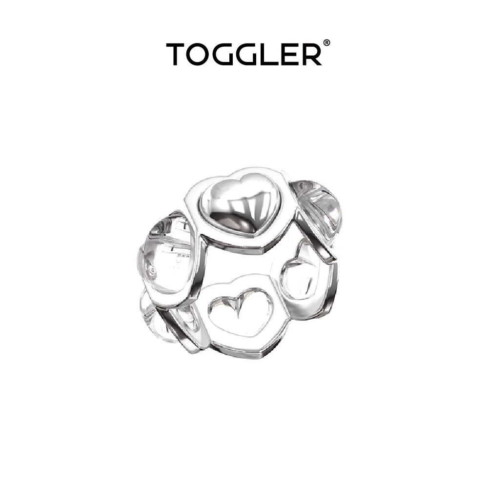 TOGGLER水晶爱心锁镶宝石戒指