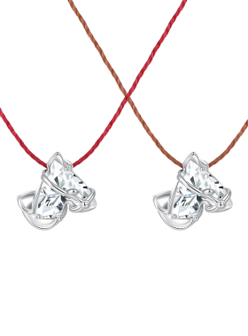 TOGGLER银镀金红绳可调马钻项链