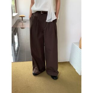 配腰带 T.G 日系极简风显瘦高腰直筒阔腿休闲裤