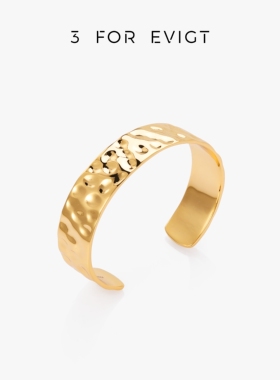 3 FOR EVIGT镀18K金维纳恩系列涟漪手镯水花波纹活力假日