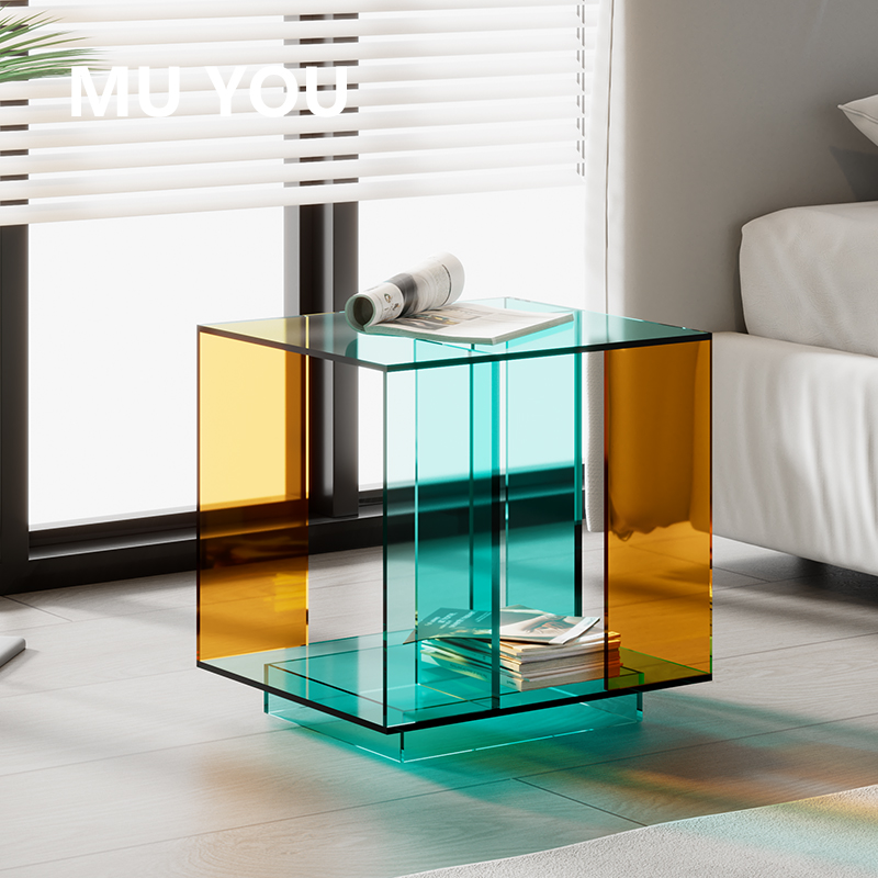 新款设计师简约亚克力彩色茶几