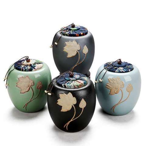 闽缘茶叶罐陶瓷大号密封存储物罐装茶叶罐普洱茶叶包装盒茶盒茶罐