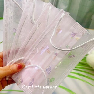 薄款蕾丝口罩夏天2层防晒口罩1层网纱+1层布轻薄透气成人高颜值