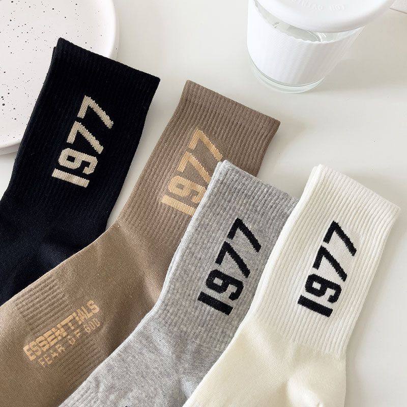 夏秋运动袜子1977个性男女中筒袜棉ins潮牌情侣学生袜fog高筒