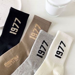 夏秋运动袜子1977个性 男女中筒袜棉ins潮牌情侣学生袜fog高筒