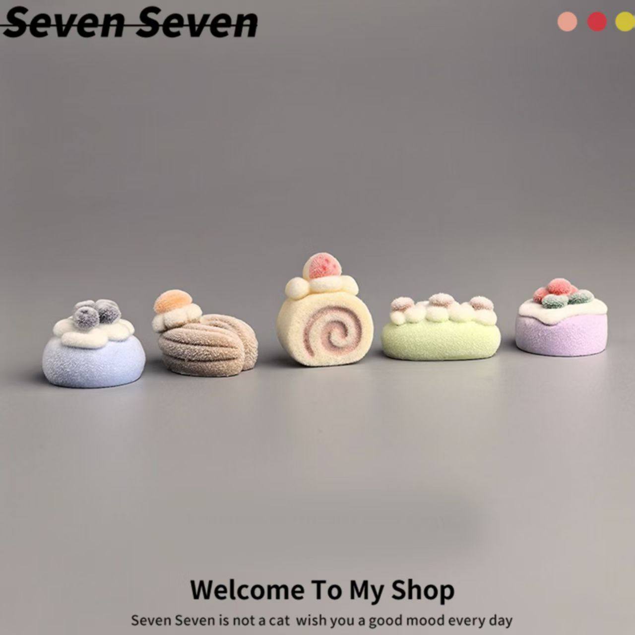 车载小可爱可爱摆件甜品车机屏幕电脑显示器装饰汽车内饰治愈蛋糕