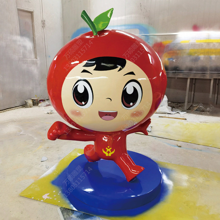 幼儿园卡通玻璃钢雕塑苹果造型装饰雕像游乐园公园儿童水果摆件