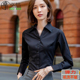 女士长袖 修身 工作服正装 春秋黑色职业衬衫 2025年新款 衬衣弹力百搭