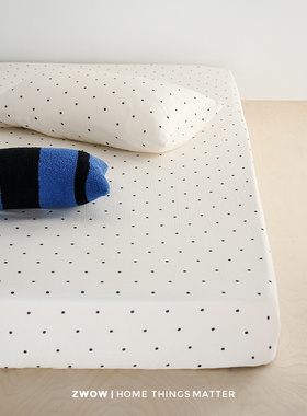 造卧zwow秋冬双层皱皱纱印花单床笠单品全棉纯棉波点碎花床品拆件