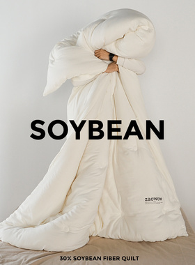 造卧zwow双层针织纱大豆被舒适柔软春秋加厚保暖冬被双人A类被子