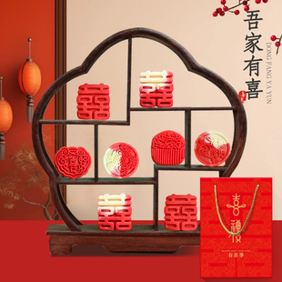 新日期喜饼伴手礼新中式糕点心喜字龙凤爱心形和果子结婚订婚摆台