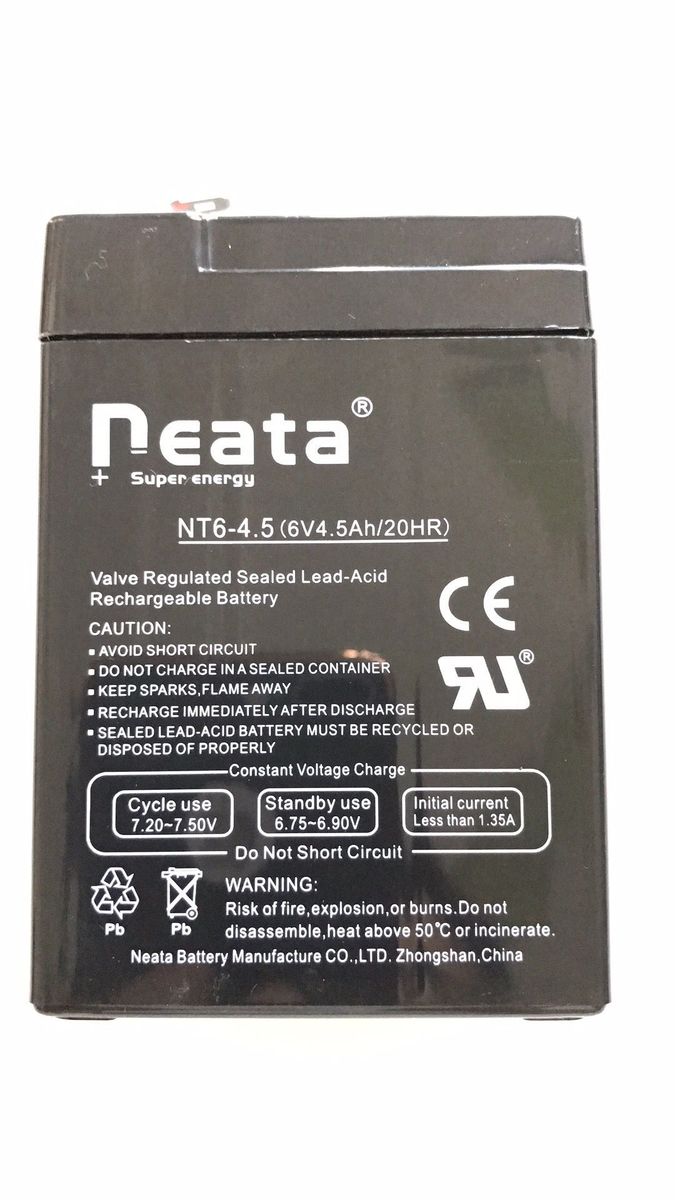 Neata电池 NT6-4.5 6V4.5Ah/20HR 玩具车 童车 小孩子车用电瓶