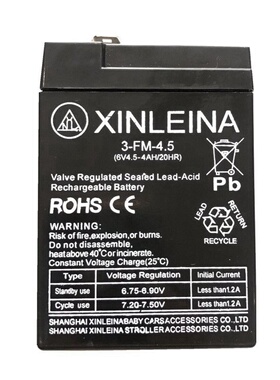 XINLEINA3-FM-4.5鑫磊娜蓄电池6V4.5AH玩具车童车专用小孩子电瓶