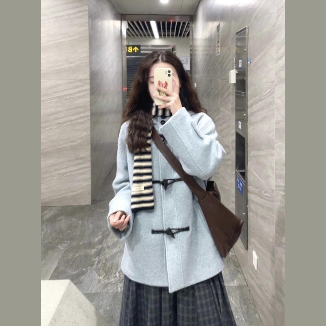 韩系一整套秋冬新款小个子中长款加厚毛呢外套格纹半身裙两件套装,女装/女士精品,时尚套装,淘宝优惠券,粉丝福利购,淘宝优惠卷